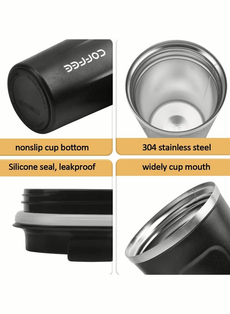 Yuroochii Travel Coffee Mug, 17 oz Insulated Tumbler Coffee Cups with Lids Spill Proof, Leakproof Stainless Steel Double Wall Vacuum Tumblers for Iced / Hot Coffee Gift for Mothers & Fathers Christmas Days - Image 2