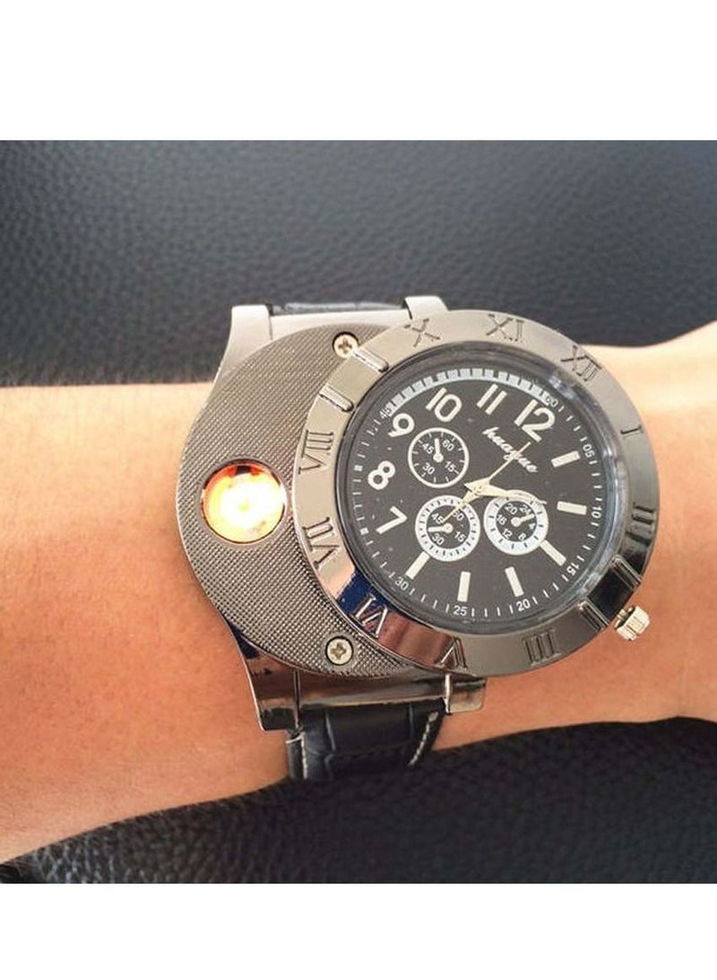 Huayue ساعة رياضية للرجال مع ولاعة - Image 4