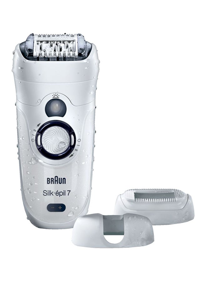Wet And Dry Cordless Epilator With 3 Extra Accessories White