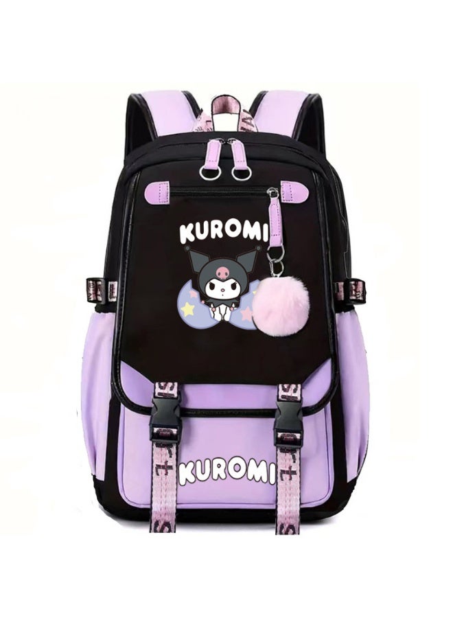 أصدقاء متألقة كاواي كورومي أنيمي حقيبة الظهر مع مساحة تخزين كبيرة جدا أحزمة مريحة، 17 بوصة السفر المشي لمسافات طويلة حقائب النهار حقيبة الظهر - Image 1