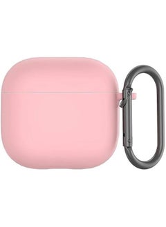 For Apple Airpod 4 / Airpods 4th Generation/Airpod 4th Gen Case Cover with Keychain, Full Protective Silicone Case Accessories, Front LED Visible (Light Pink)