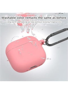 Generic For Apple Airpod 4 / Airpods 4th Generation/Airpod 4th Gen Case Cover with Keychain, Full Protective Silicone Case Accessories, Front LED Visible (Light Pink)  - Image 2