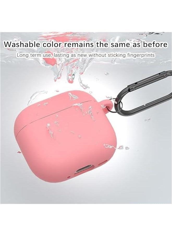 Generic - For Apple Airpod 4 / Airpods 4th Generation/Airpod 4th Gen Case Cover with Keychain, Full Protective Silicone Case Accessories, Front LED Visible (Light Pink) - Image 1