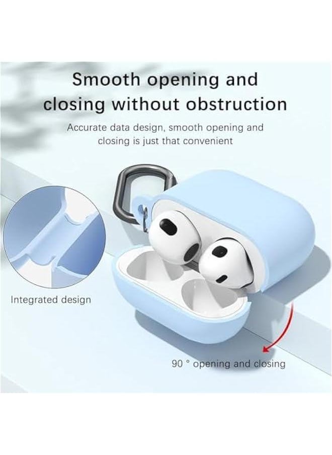 Generic - For Apple Airpod 4 / Airpods 4th Generation/Airpod 4th Gen Case Cover with Keychain, Full Protective Silicone Case Accessories, Front LED Visible (Light Pink) - Image 1