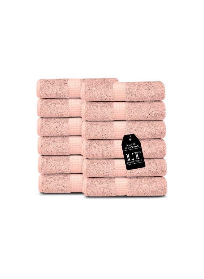Lavish Touch 100% Combed Cotton Washcloths (12 Pack, 30 x 30 cms) - 550 GSM, Face towel Set Highly Absorbent Quick Dry and Soft Towels - Image 3