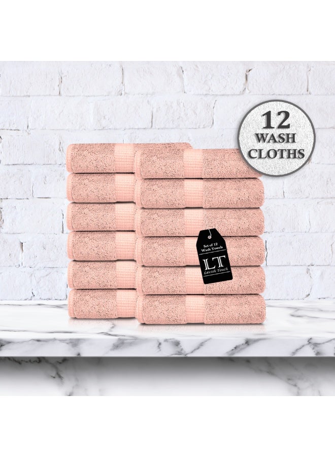 Lavish Touch 100% Combed Cotton Washcloths (12 Pack, 30 x 30 cms) - 550 GSM, Face towel Set Highly Absorbent Quick Dry and Soft Towels - Image 2