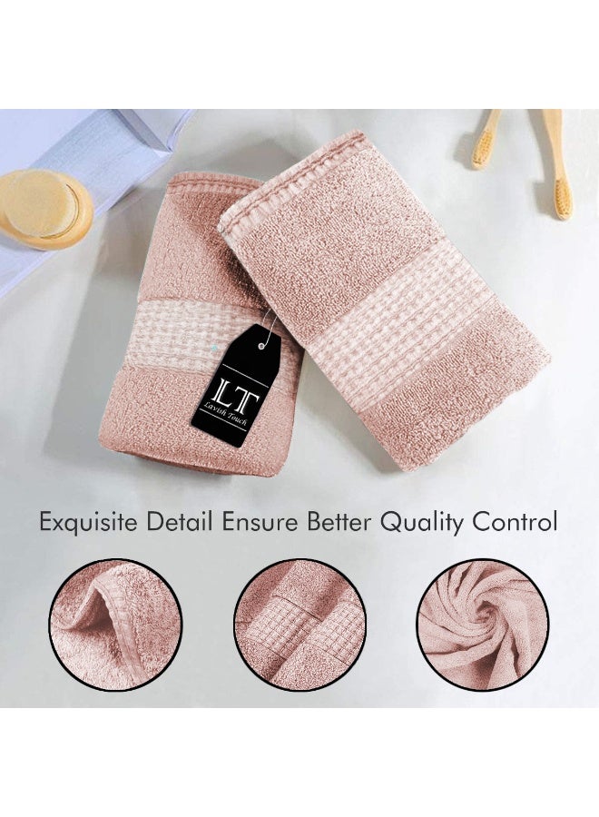Lavish Touch 100% Combed Cotton Washcloths (12 Pack, 30 x 30 cms) - 550 GSM, Face towel Set Highly Absorbent Quick Dry and Soft Towels - Image 4