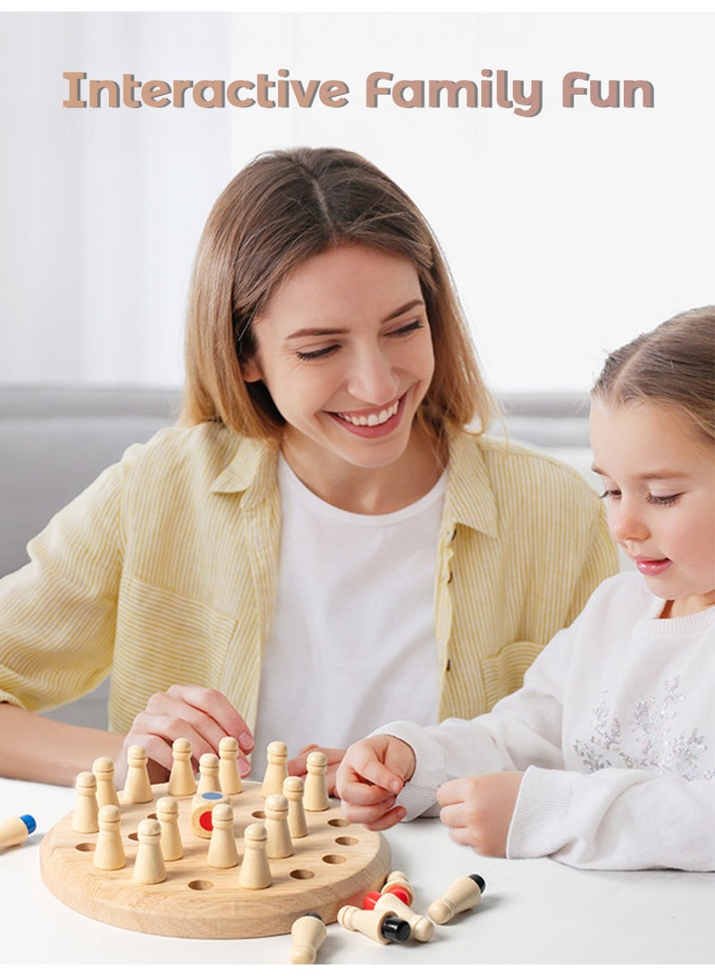 Wooden Memory Game for Kids - Brain Training Puzzle, Color Recognition & Focus Improvement | Perfect Eid Gift for Children | Interactive Educational Toy for Memory & Cognitive Skills | Safe, Durable Design - Image 3