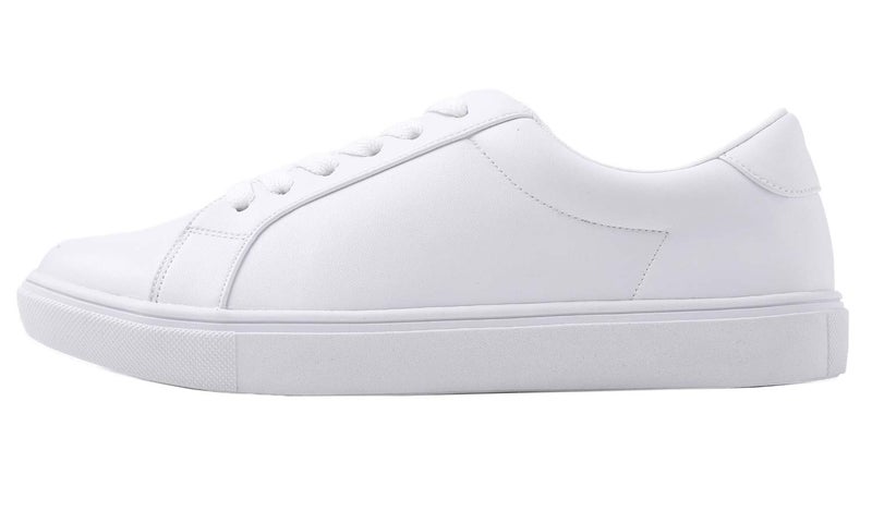 FEVERSOLE Women's Featured PU Leather Colorful Lace Up Sneaker White Size 7.5 M US - Image 3