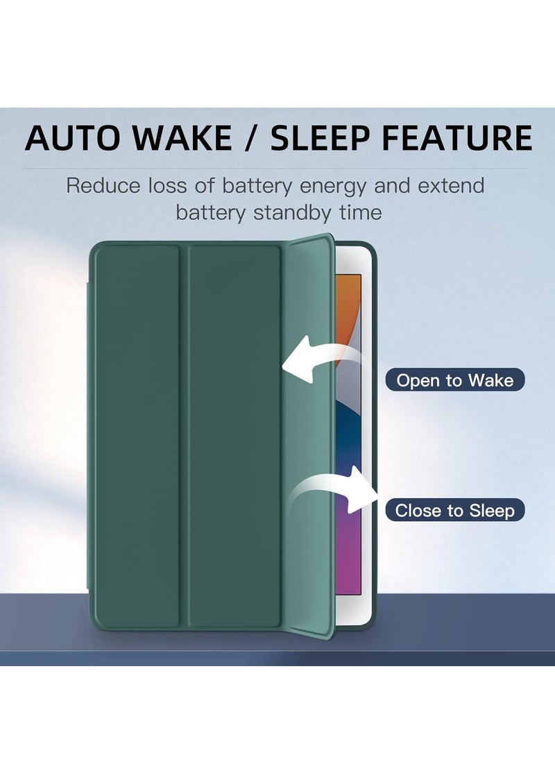 دوسالا حافظة متوافقة مع جهاز iPad مقاس 10.2 بوصة 2020 iPad الجيل الثامن / الجيل السابع 2019 مع حامل قلم رصاص، حافظة ذكية من مادة TPU عالية الجودة مع خاصية الاستيقاظ/السكون التلقائي لجهاز iPad 8 / iPad 7 مقاس 10.2 بوصة (أخضر) - Image 3