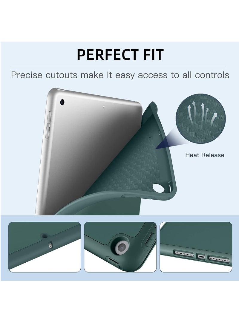 دوسالا حافظة متوافقة مع جهاز iPad مقاس 10.2 بوصة 2020 iPad الجيل الثامن / الجيل السابع 2019 مع حامل قلم رصاص، حافظة ذكية من مادة TPU عالية الجودة مع خاصية الاستيقاظ/السكون التلقائي لجهاز iPad 8 / iPad 7 مقاس 10.2 بوصة (أخضر) - Image 5
