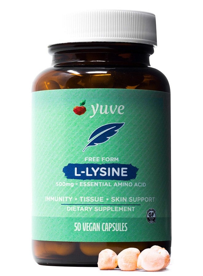 Yuve L Lysine 500 Mg Essential Amino Acid Immune Cold Sores & Collagen Synthesis Support Maintain Healthy Arginine Levels & Optimal Calcium Absorption Vegan Gelatin Free Non Gmo 50 Capsules - Image 2