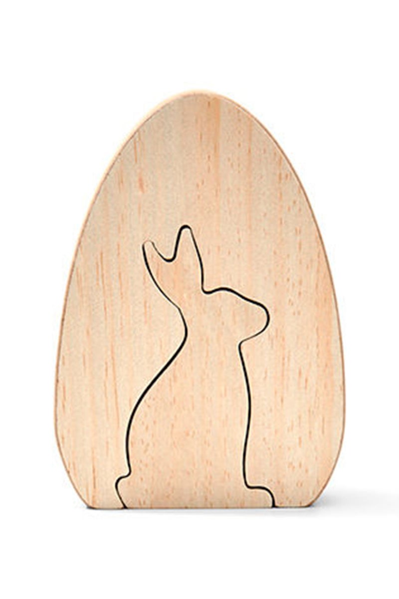 Tchibo Rabbit Wood Decoration, Beige - Image 2