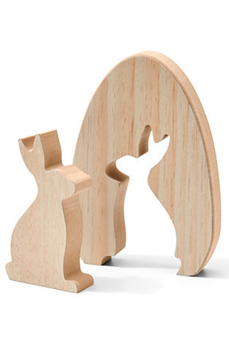 Tchibo Rabbit Wood Decoration, Beige - Image 3