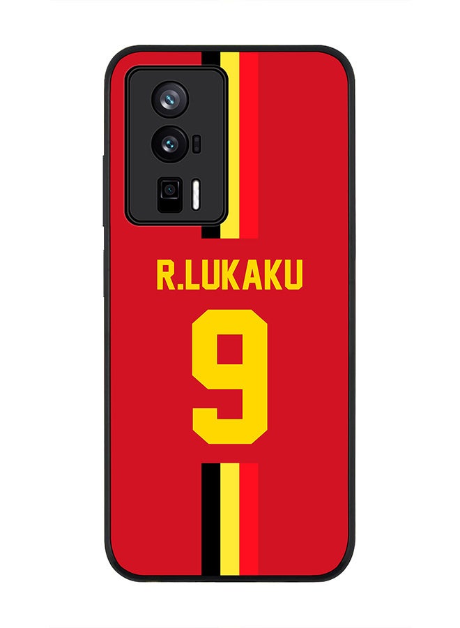 Stylizedd Rugged Black edge case for Xiaomi Poco F5 Pro 5G / Xiaomi Redmi K60 / Xiaomi Redmi K60 Pro Slim fit Soft Case Flexible Rubber Edges Anti Drop TPU Gel Thin Cover-Belgium-R.Lukaku - Image 1