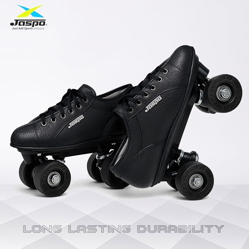 jaspo Unisex Honda Pro 30 Quad Skates With Rubber Wheels Fixed Body Roller Shoe For Training & Practice Purpose Beginners (All Age Group, Black, 1 Uk (Foot Length (21.8 Cms outdoor Wheel) - Image 4