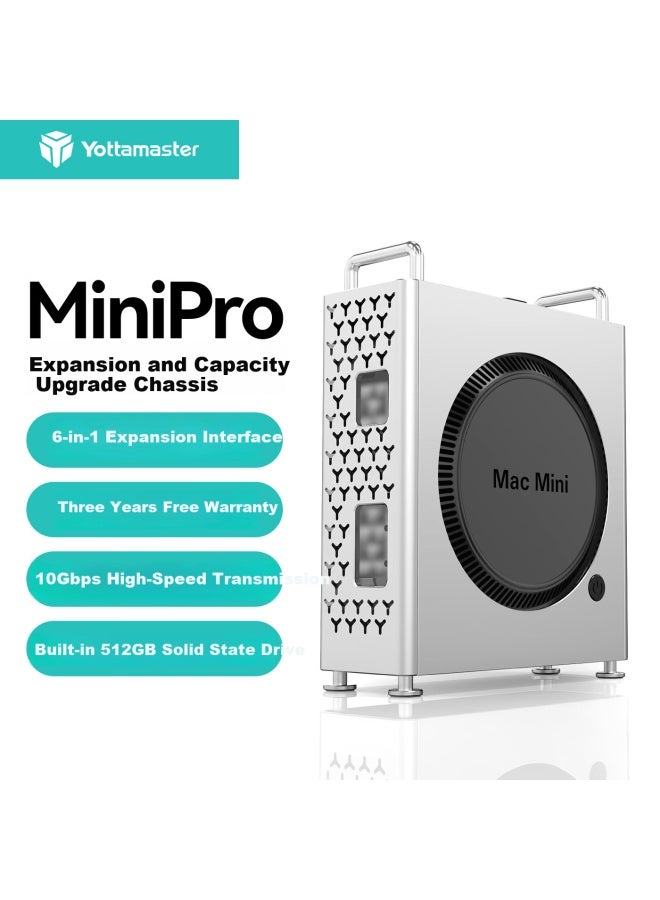 Yottamaster Mac Mini M4 Docking Station 10gbps Apple Accessory Usb Converter M.2 Ssd Minipro Expansion Enclosure With 512gb Hard Drive - Image 1