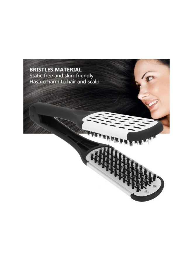 Generic - Hair Straightening Comb, Professional V Shaped Comb, Double Sided Straightening Brush, Bristles Hairdressing Tool - Image 1