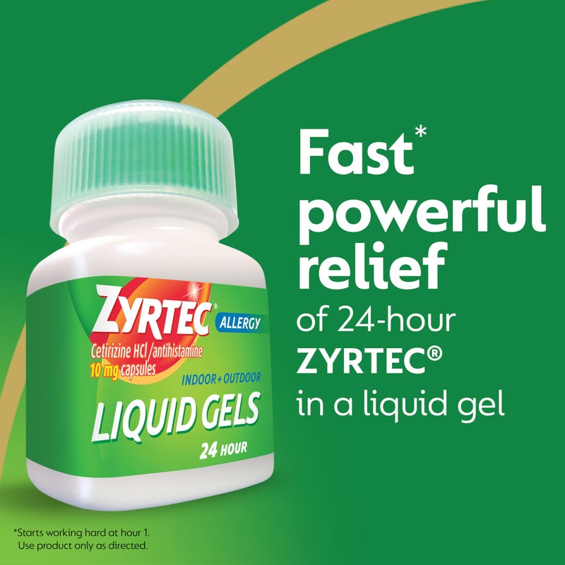 ZYRTEC كبسولات زيرتك 24 ساعة لتخفيف الحساسية، سيتيريزين هيدروكلوريد مضاد الهيستامين، 12 حبة - Image 2