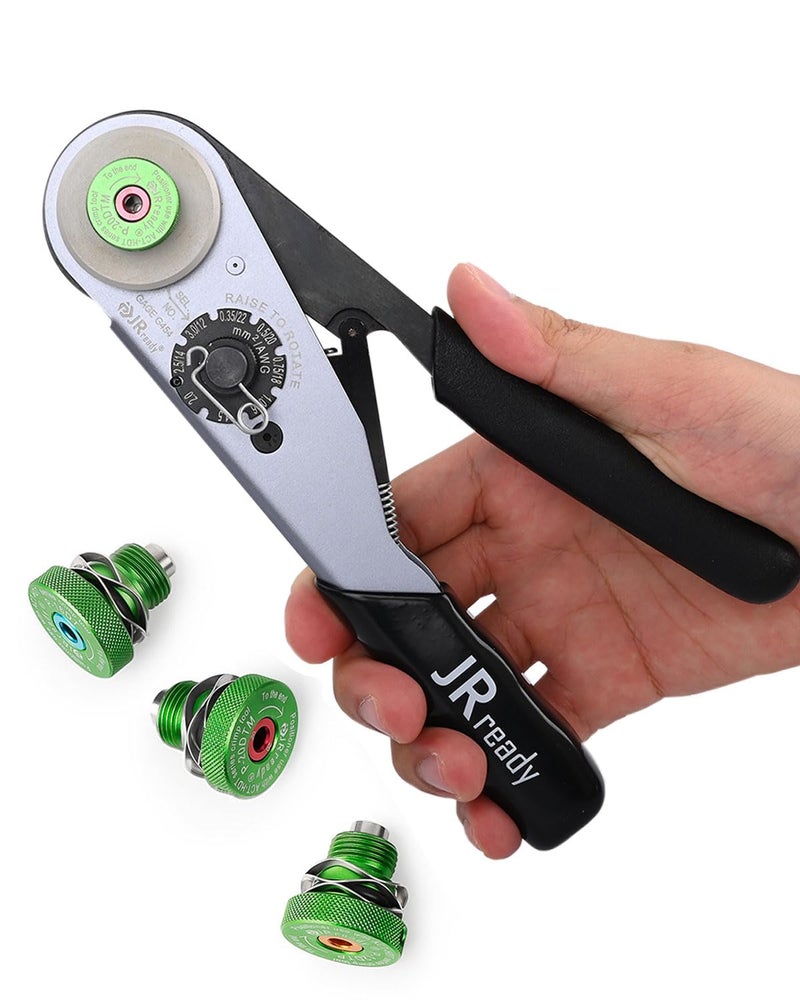 JRready Deutsch Crimp Tool ST2169 Deutsch Crimping Tool for DT,DTM,DTP and Amphenol AT ATP ATM Series Size 16 20 12 Solid Pin&Soc Contacts,Closed Barrel Crimp Tool with Three Positioners - Image 1