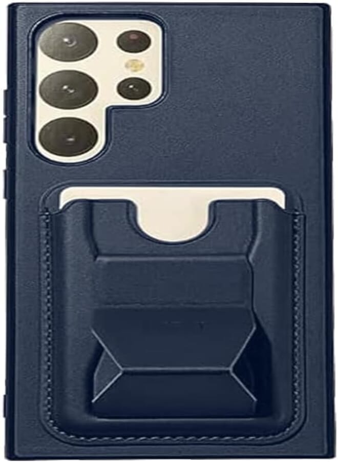 Next Next Store Flexible Shockproof Case Compatible with Samsung Galaxy S23 Ultra, with Magnetic Ring Support, Strong Protection, Scratch Resistant, Skin-Friendly, Slim Design, Raised Edges (Blue)