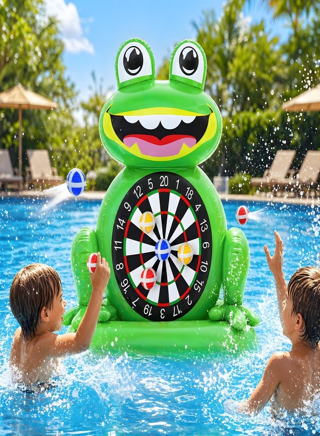 MOONTOY Fun Pool Toys for Kids, Inflatable Frog Dart Board Water Game Toys, Pool Games for Beach Yard Outdoor Ball Play, Summer Party Birthday Gift 3 4 5 6 7 8 9 12 Years Old Boys Girls Teen Adult - Image 1