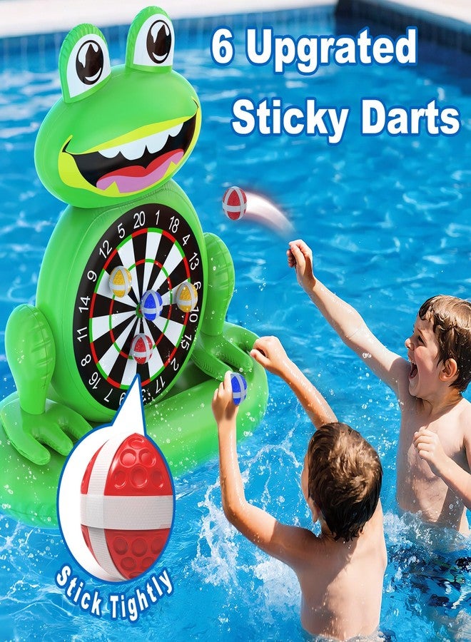 MOONTOY Fun Pool Toys for Kids, Inflatable Frog Dart Board Water Game Toys, Pool Games for Beach Yard Outdoor Ball Play, Summer Party Birthday Gift 3 4 5 6 7 8 9 12 Years Old Boys Girls Teen Adult - Image 2