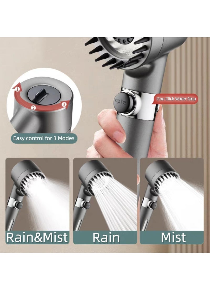 Fanski High Pressure Shower Head，Massage Showerhead Combo 3 Spray Settings，1.5M/59inches Anti-explosion Hose and Bracket - Image 3