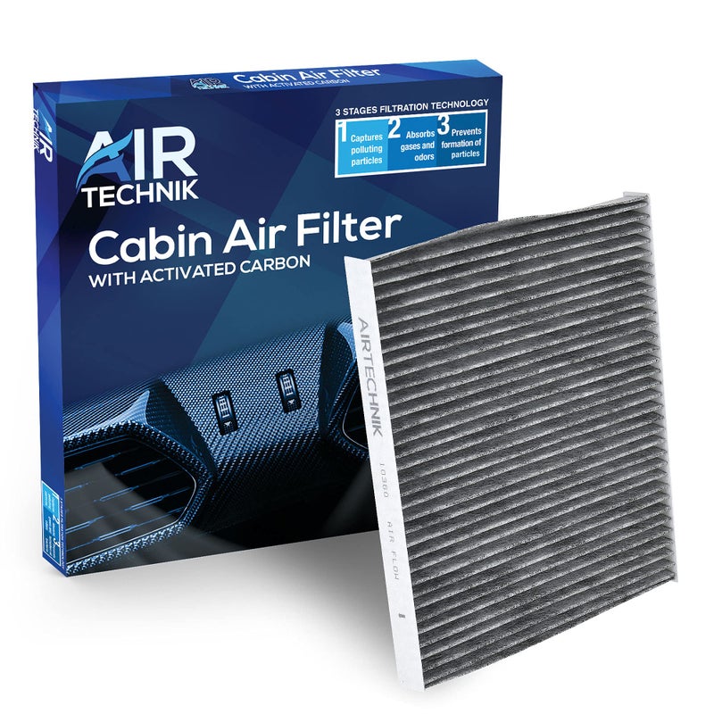 AirTechnik CF10360 Car Cabin Air Filter wActivated Carbon | Fits 2003-2004 Escalade 03-04 Chevrolet SilveradoSuburbanTahoe 03-04 GMC SierraYukonXL 03-09 Hummer H2-88986533