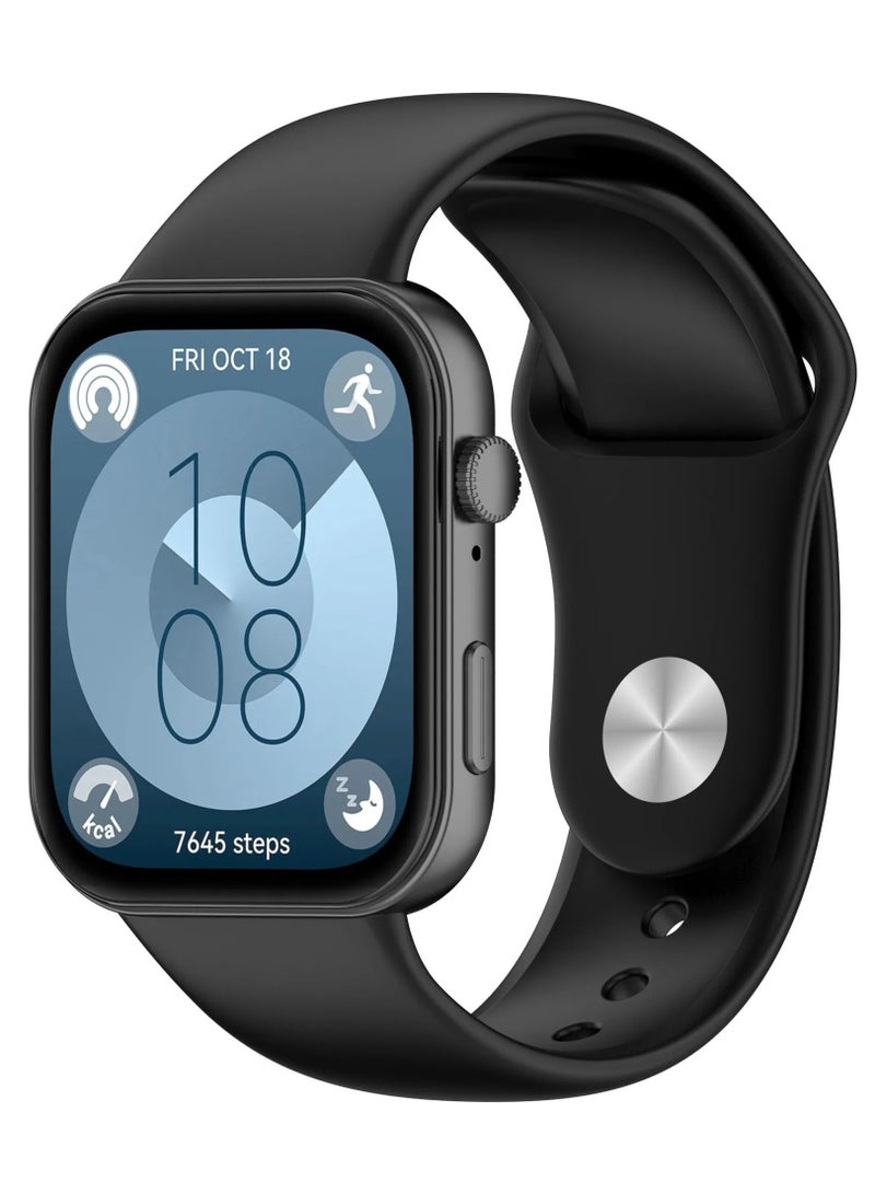 سوار سيليكون لساعة هواوي، متوافق مع موديلات 3/4/4 برو، سوار رياضي، ملحقات ساعات ذكية، سوار بديل (أسود) - Image 1