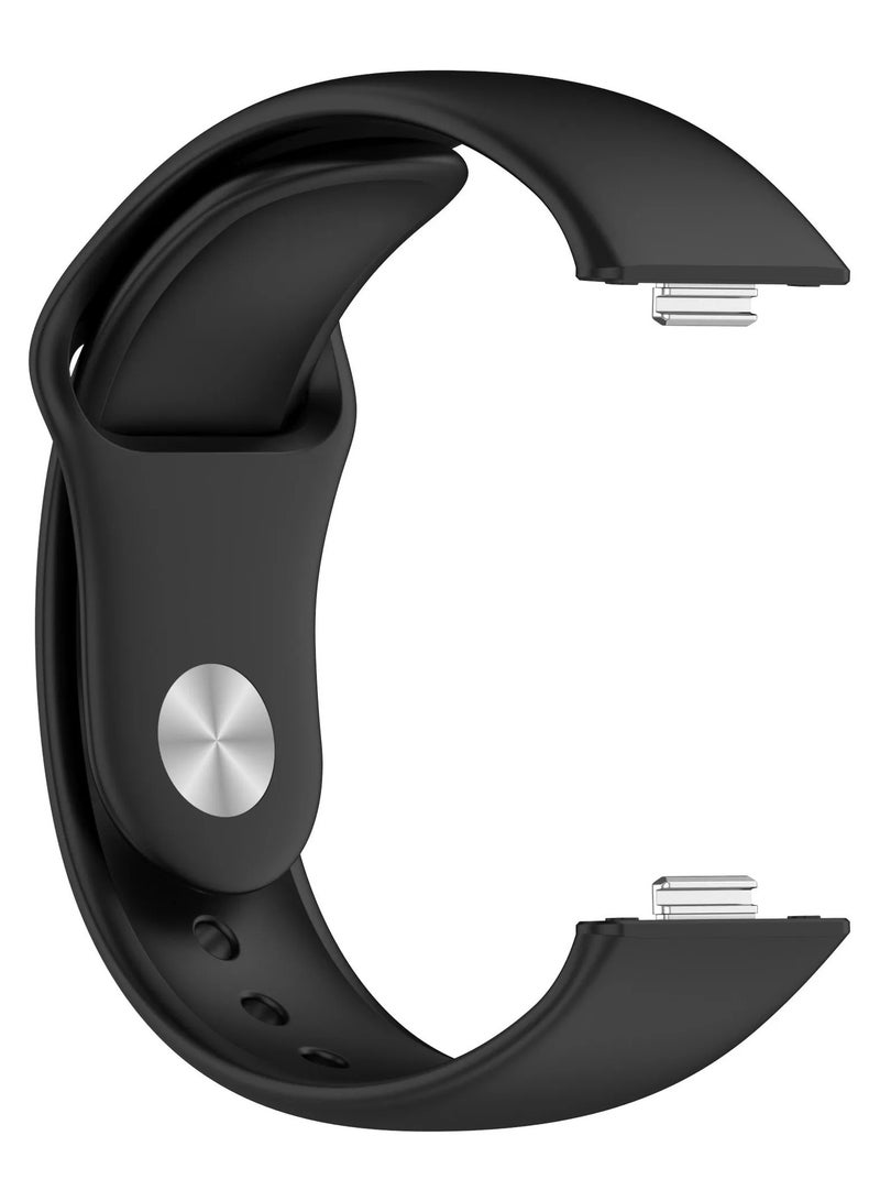 سوار سيليكون لساعة هواوي، متوافق مع موديلات 3/4/4 برو، سوار رياضي، ملحقات ساعات ذكية، سوار بديل (أسود) - Image 3