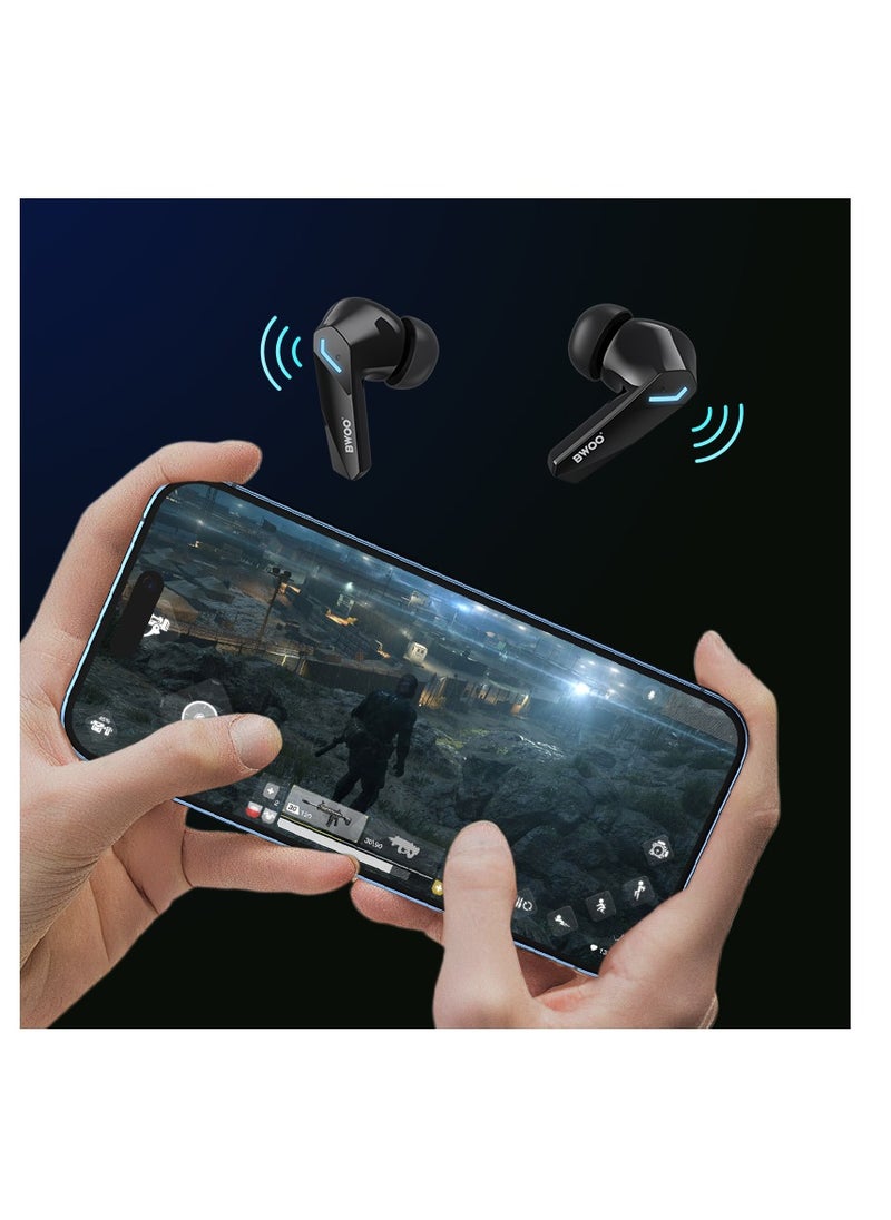 BWOO Bwoo ENC In-ear Wireless Earbuds BT V5.3 for Gaming with long Battery Life  - Image 3