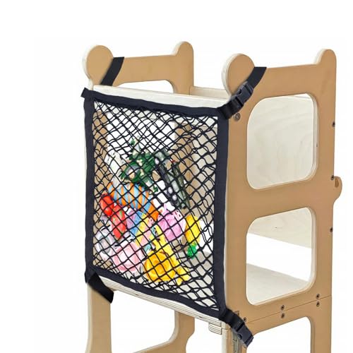 XGKHOM Toddler Tower Safety Net, Toddler Learning Tower Safety Net for Enhanced Safety and Convenience, Double Layer Design with Storage Function, Ideal for Kids Kitchen Play and Learning Activities - Image 1
