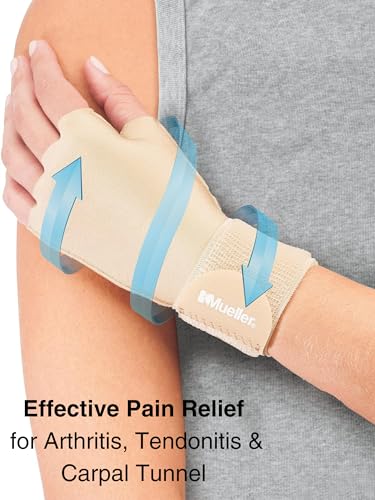 MUELLER Sports Medicine Arthritis Compression Glove, Hand and Wrist Support, Fits Right or Left Hand, Pain Relief for Men and Women, Beige, Large/X-Large - Image 2