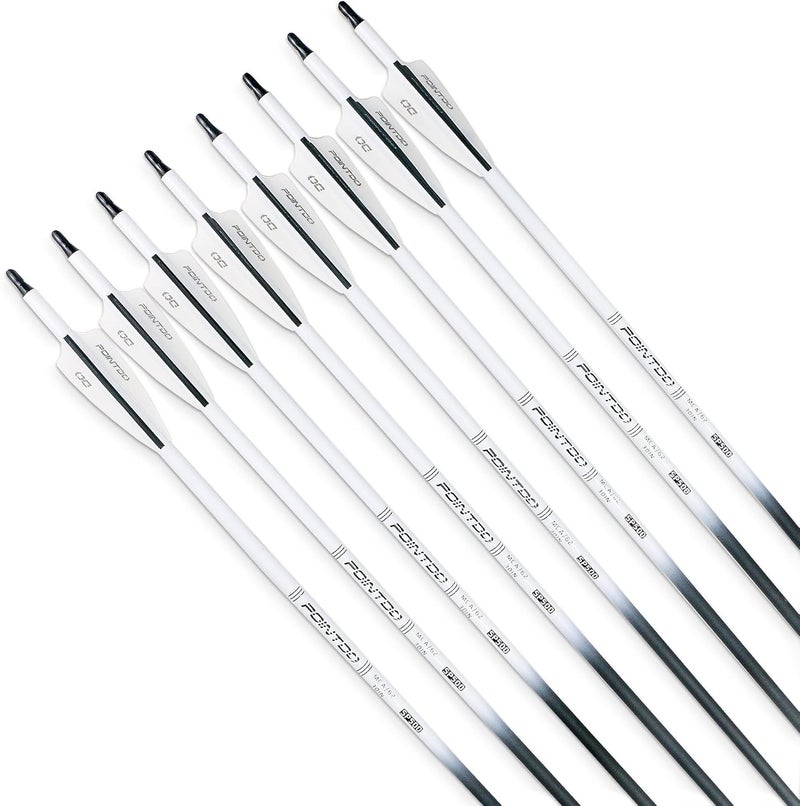 Pointdo 30inch Carbon Arrow Fluorescence Color Targeting and Practice and Hunting Arrows for Compound Bow and Recurve Bow with Removable Tips(Pack of 12) - Image 3