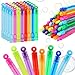 LOAVER 40 Pcs Mini Bubble Wands Bulk for Kids8 Colors Circle Assorted Bubble Sticks for Summer Outdoor Birthday Party Gifts Beach Toys Goodie Bag Fillers Class Rewards - Image 2