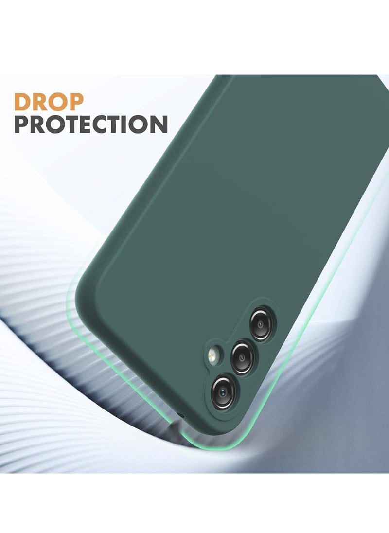 Raxoom Shockproof Green TPU Liquid Silicone Case for Samsung Galaxy A54 5G: Includes 2 Tempered Glass Protective Films - Image 5
