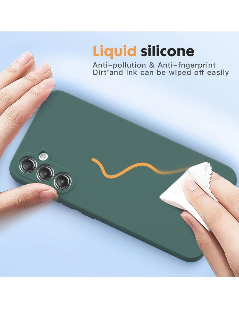 Raxoom Shockproof Green TPU Liquid Silicone Case for Samsung Galaxy A54 5G: Includes 2 Tempered Glass Protective Films - Image 3
