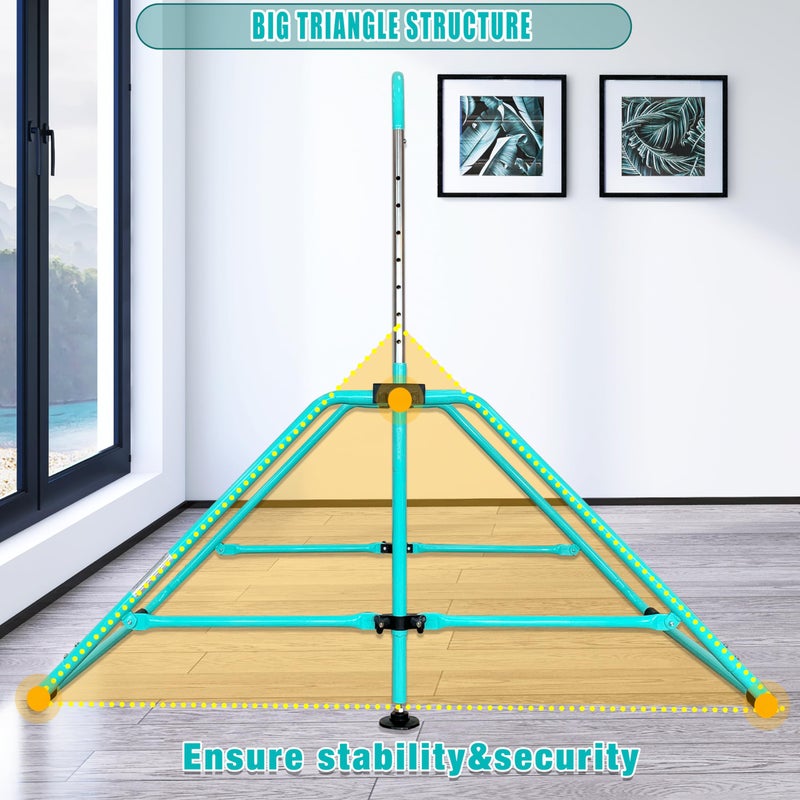 MARFULA Kip Bar Folding Gymnastic Bar with 5 FT Base Length 9 Height Levels Gymnastic Training Bar for Girls and Boys Between 3-9 Years Old at Home and Club Use - Image 3