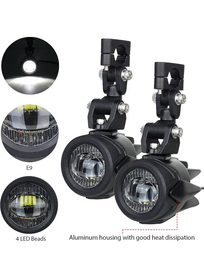 Generic Pair of Motorcycle Headlight Fog Lights with Mounting Bracket - Image 4