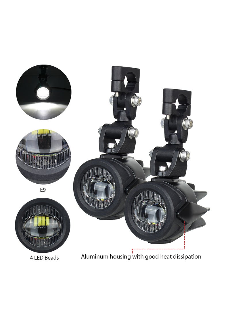 Generic Pair of Motorcycle Headlight Fog Light Safety Lamps with Fog Mount Bracket  - Image 3
