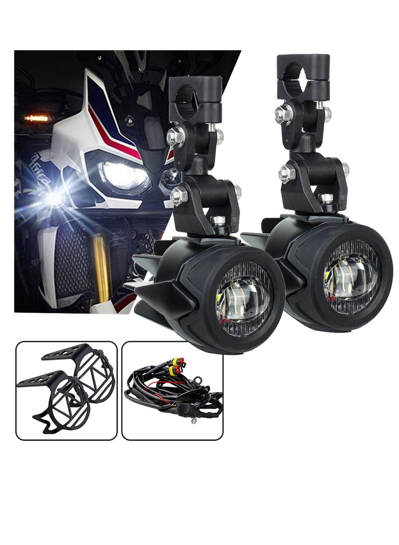 Generic Pair of Motorcycle Headlight Fog Light Safety Lamps with Fog Mount Bracket  - Image 4