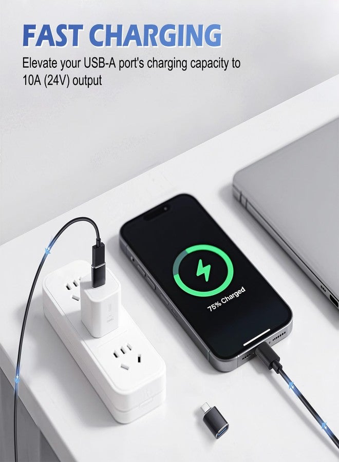 zikker USB C to USB Adapter for Apple Watch USBA Female to USBC Male Adapter for iPhone, Airpods, MacBook, Samsung - Image 4