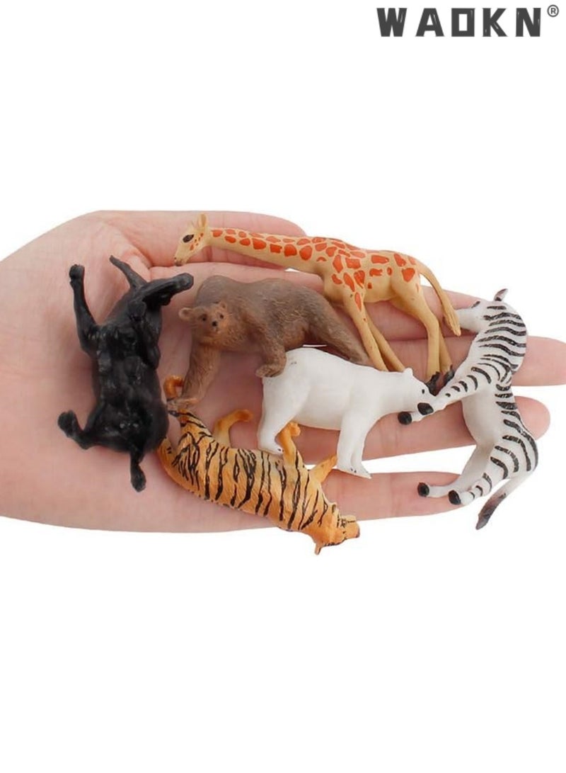 WAOKN 12 PCS Realistic Wild Life Jungle Animal Figures Model Lion Tiger Bear Elephant Desktop Ornament Collection Party Playset Favors Supplies Cake Toppers Toys for Boys Girls - Image 5