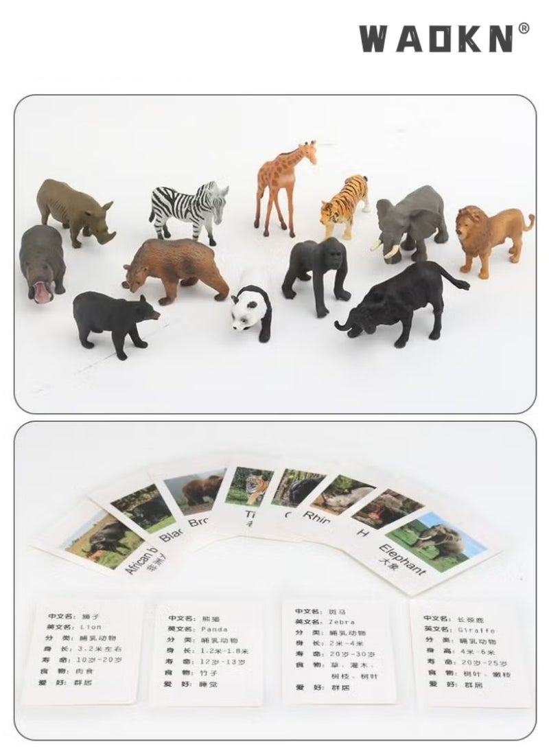 WAOKN 12 PCS Realistic Wild Life Jungle Animal Figures Model Lion Tiger Bear Elephant Desktop Ornament Collection Party Playset Favors Supplies Cake Toppers Toys for Boys Girls - Image 4