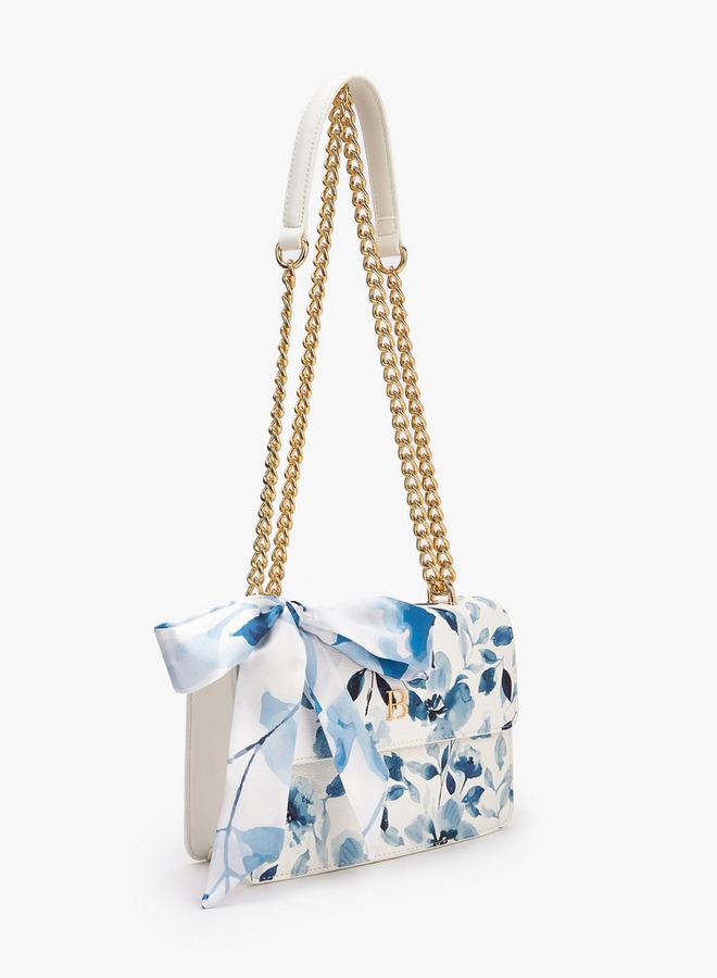 Flora Bella By Shoexpress Flora Bella Floral Print Crossbody Bag with Scarf Detail - Image 2