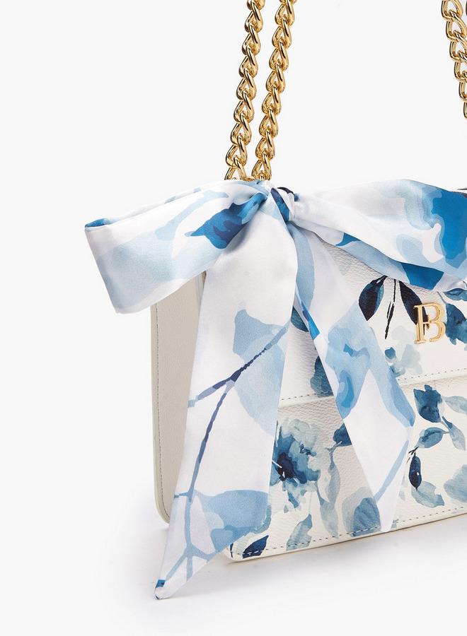 Flora Bella By Shoexpress Flora Bella Floral Print Crossbody Bag with Scarf Detail - Image 3