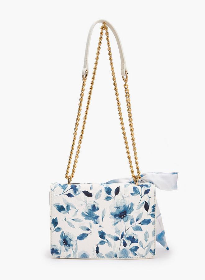 Flora Bella By Shoexpress Flora Bella Floral Print Crossbody Bag with Scarf Detail - Image 4