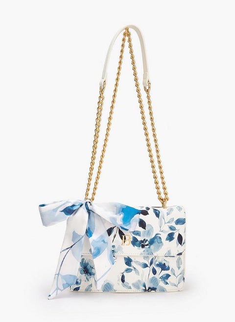 Flora Bella Floral Print Crossbody Bag with Scarf Detail