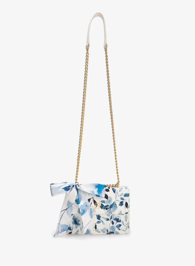 Flora Bella By Shoexpress BLUE Flora Bella Floral Print Crossbody Bag with Scarf Detail for Women | Best Price UAE